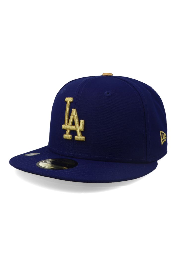 Gorra New Era 59 Fifty MLB Dodgers Gold 2025 Azul Cerrado