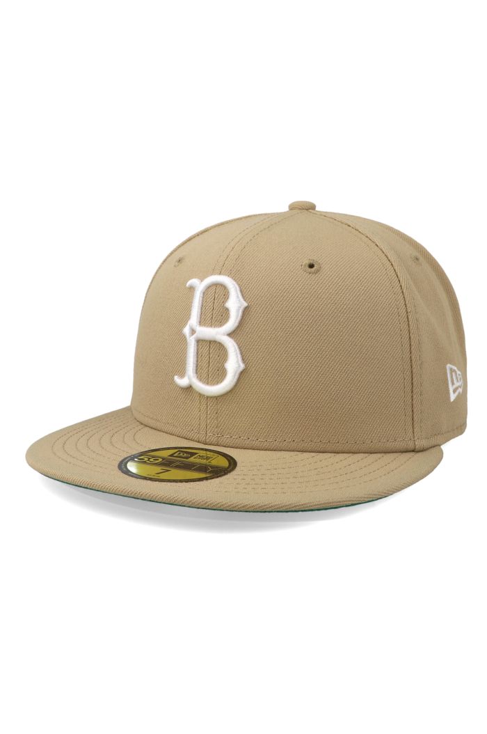 Gorra New Era 59 Fifty MLB Dodgers Bkn Camel Blanco Cerrado