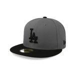 Gorra New Era 59 Fifty MLB Dodgers Basic Gris Oscuro Cerrada