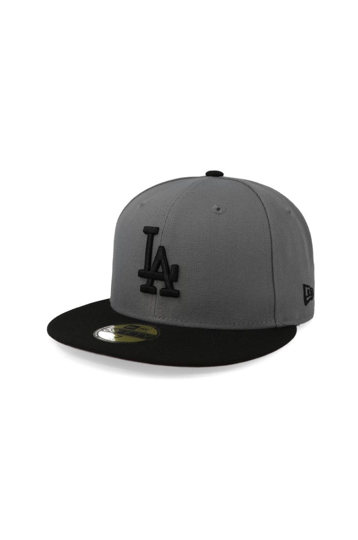 Gorra New Era 59 Fifty MLB Dodgers Basic Gris Oscuro Cerrada