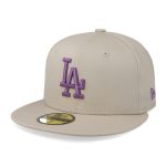 Gorra New Era 59 Fifty MLB Dodgers League Essential Beige Cerrada