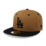 Gorra New Era 59 Fifty MLB Dodgers Q323 Wheat Black Cerrada