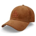 Gorra New Era 39 Thirty MLB Dodgers Cord Ocre Cerrada