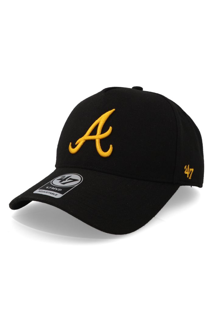 Gorra '47 MLB Braves Sure Shot MVP Negro/Amarillo Unitalla